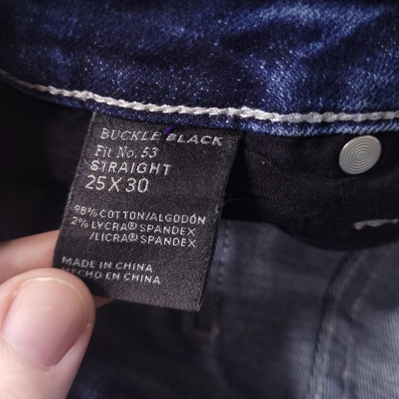 Buckle Black No.53 Straight Leg Starched Medium Wash Jeans Preppy 26x31 - Picture 6 of 8